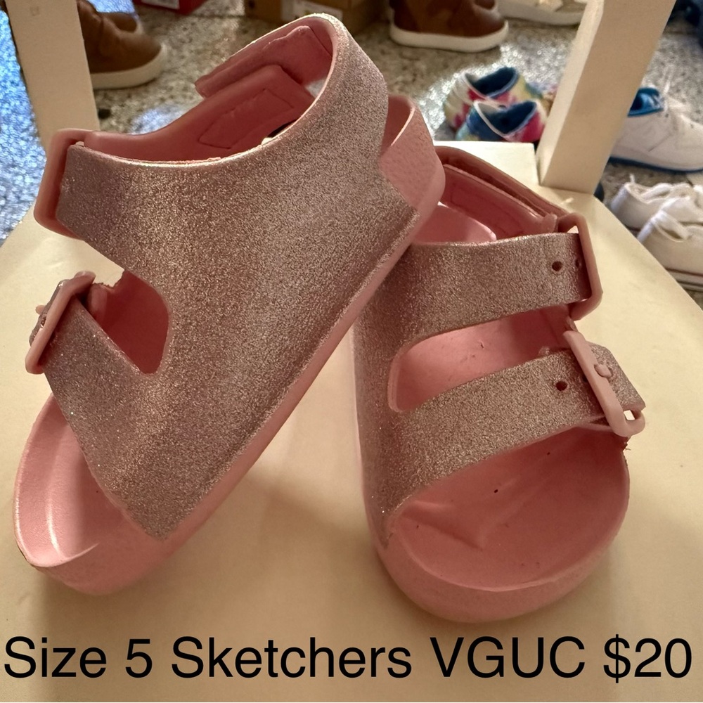 Skechers Glittery Pink Kids Sandals
